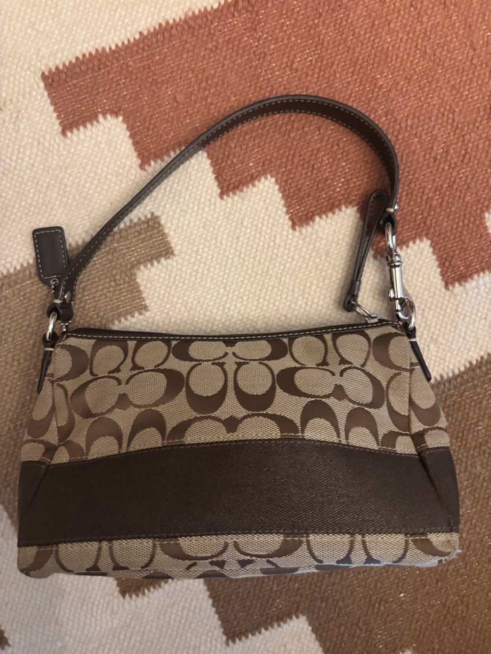 Coach Tan and Brown Mini Bag EUC - Picture 5 of 13